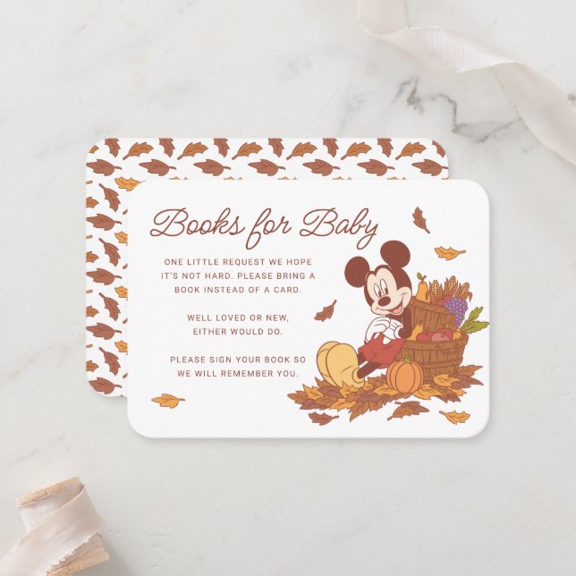 Mickey Mouse Fall Harvest Books for Baby Place Card (Front/Back In Situ)