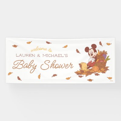 Mickey Mouse Fall Harvest Pumpkin Baby Shower Banner