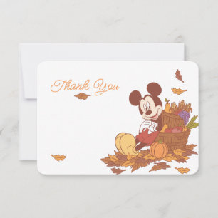 Mickey Mouse Fall Harvest Pumpkin Thank You Card