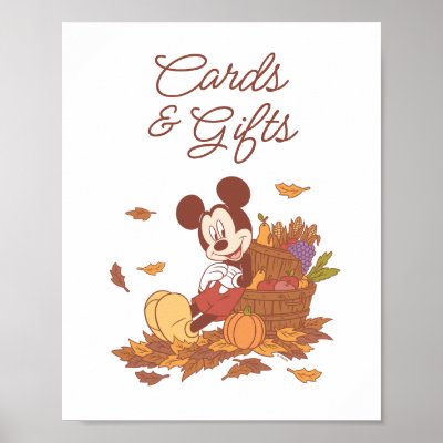 Mickey Mouse Fall Pumpkin Baby Shower Poster