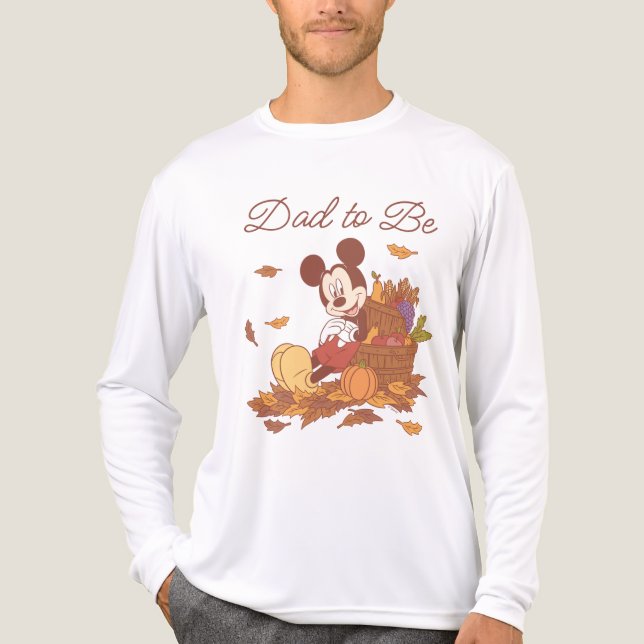 Mickey Mouse Fall Pumpkin Baby Shower Tri-Blend Shirt (Front)