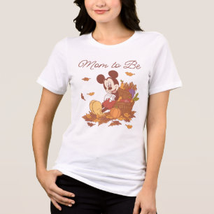 Mickey Mouse Fall Pumpkin Baby Shower Tri-Blend Shirt