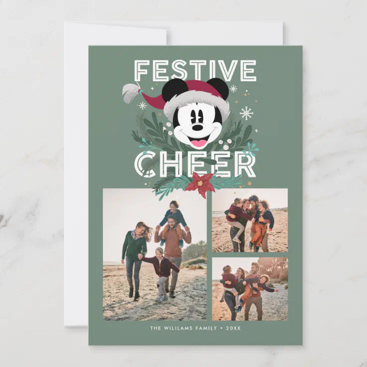 Mickey Mouse | Festive Cheer Family Photo Collage  Invitation