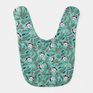 Mickey Mouse   Festive Cheer Pattern Baby Bib