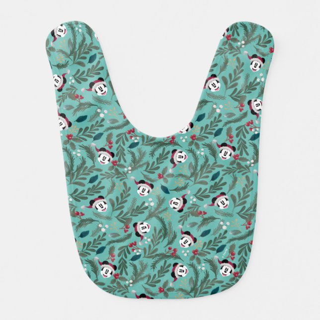 Mickey Mouse | Festive Cheer Pattern Baby Bib (Front)