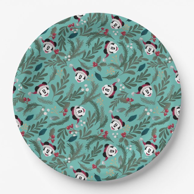Mickey Mouse | Festive Cheer Pattern Paper Plates (Front)