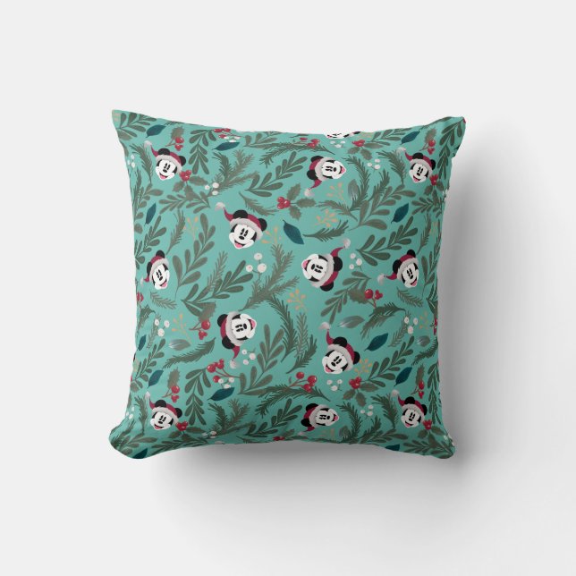 Mickey Mouse | Festive Cheer Pattern Throw Pillow (Front)