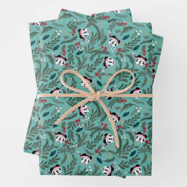 Mickey Mouse | Festive Cheer Pattern Wrapping Paper Sheets (In situ)