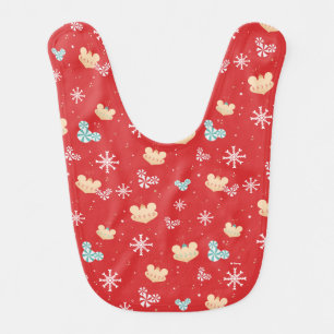 Mickey Mouse   Festive Christmas Pattern Baby Bib