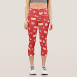 Mickey Mouse | Festive Christmas Pattern Capri Leggings