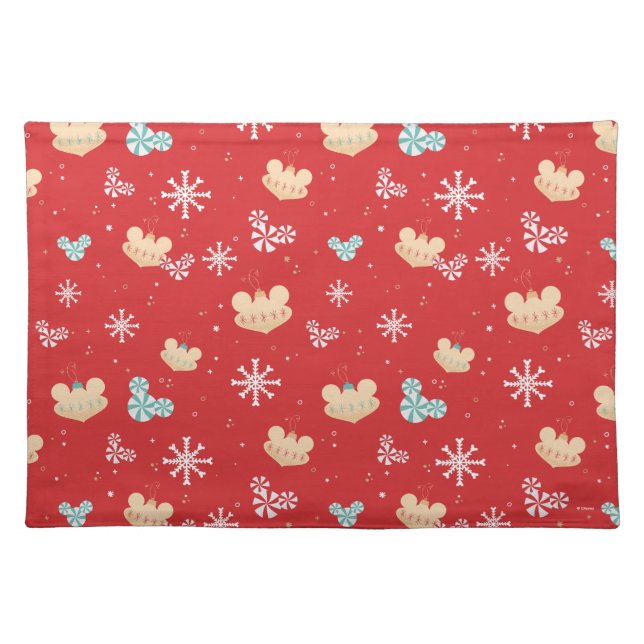 Mickey Mouse | Festive Christmas Pattern Cloth Placemat (Front)