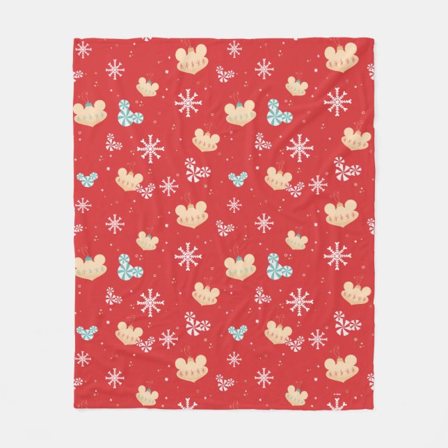 Mickey Mouse | Festive Christmas Pattern Fleece Blanket (Front)