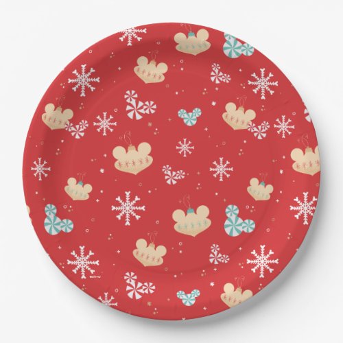 Mickey Mouse  Festive Christmas Pattern Paper Plates