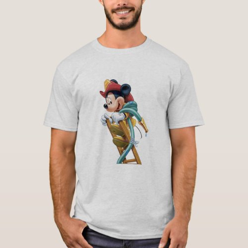 Mickey Mouse Fireman on Ladder T_Shirt