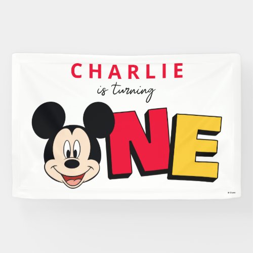 Mickey Mouse First Birthday  Banner