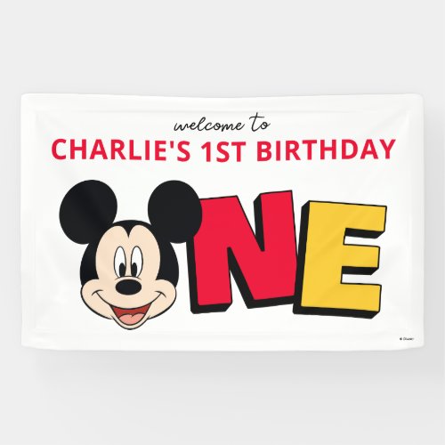 Mickey Mouse First Birthday  Banner