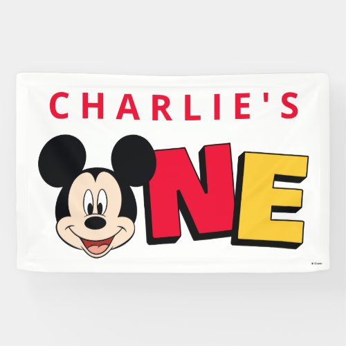 Mickey Mouse First Birthday  Banner