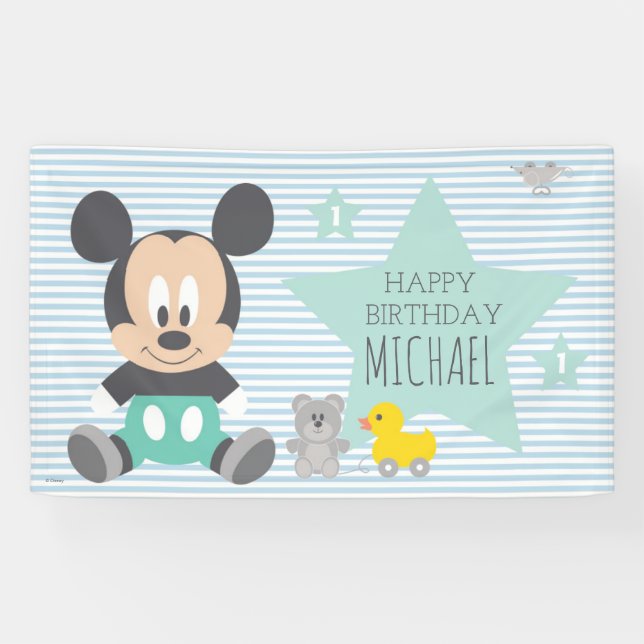 Mickey Mouse | First Birthday Banner (Horizontal)