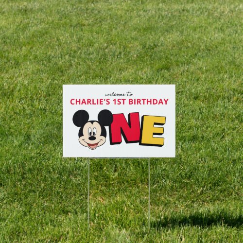 Mickey Mouse First Birthday  Sign