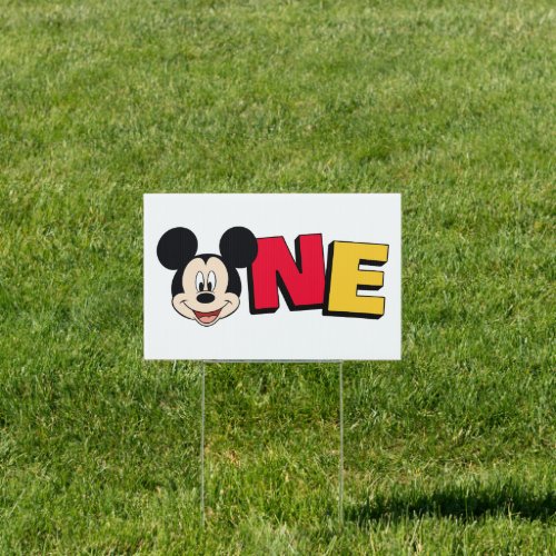 Mickey Mouse First Birthday  Sign