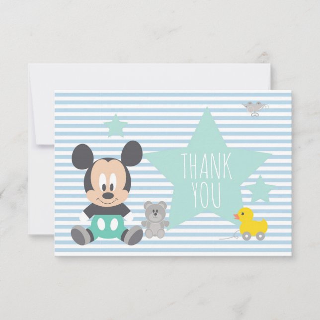 Mickey Mouse | First Birthday Thank You (Front)