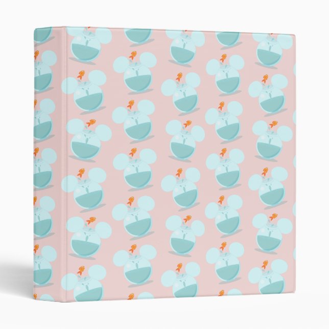 Mickey Mouse Fish Bowl Icon 3 Ring Binder (Front/Spine)