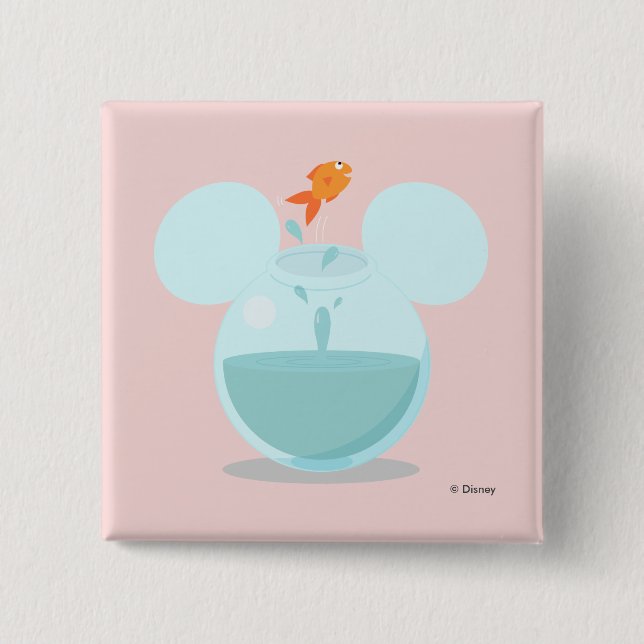 Mickey Mouse Fish Bowl Icon Button (Front)