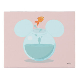 Mickey Mouse Fish Bowl Icon Faux Canvas Print