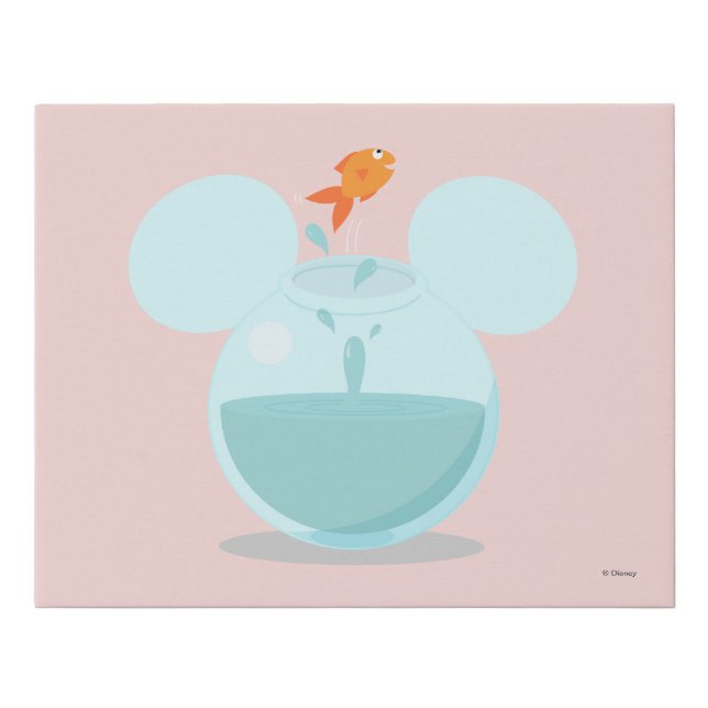 Mickey Mouse Fish Bowl Icon Faux Canvas Print (Front)