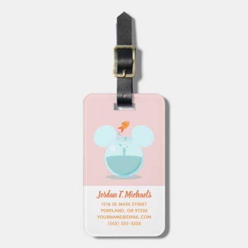 Mickey Mouse Fish Bowl Icon Luggage Tag