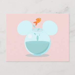 Mickey Mouse Fish Bowl Icon Postcard