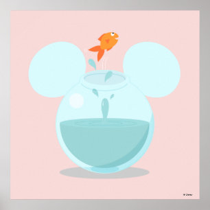 Mickey Mouse Fish Bowl Icon Poster