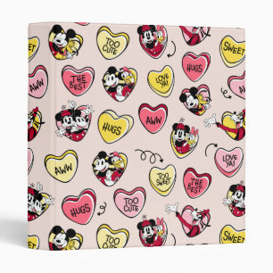 Mickey Mouse & Friends   Valentine Heart Candy 3 Ring Binder