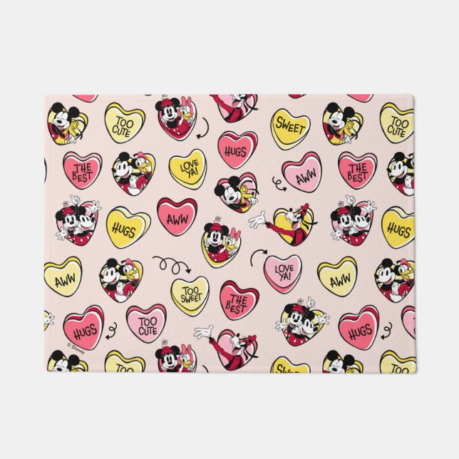 Mickey Mouse & Friends | Valentine Heart Candy Doormat (Front)