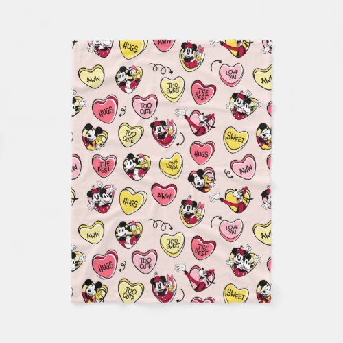 Mickey Mouse  Friends  Valentine Heart Candy Fleece Blanket