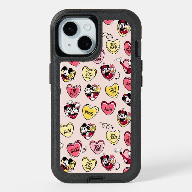 Mickey Mouse & Friends | Valentine Heart Candy iPhone 15 Case (Back)