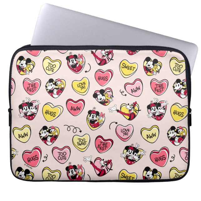 Mickey Mouse & Friends | Valentine Heart Candy Laptop Sleeve (Front)