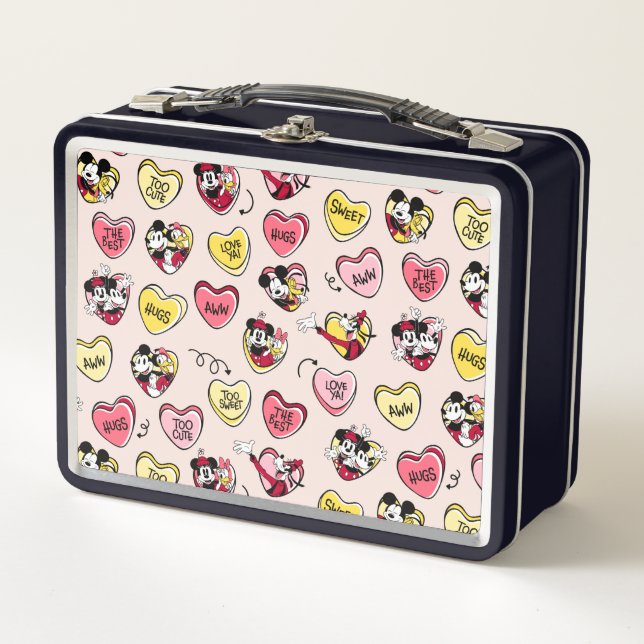 Mickey Mouse & Friends | Valentine Heart Candy Metal Lunch Box (Front)
