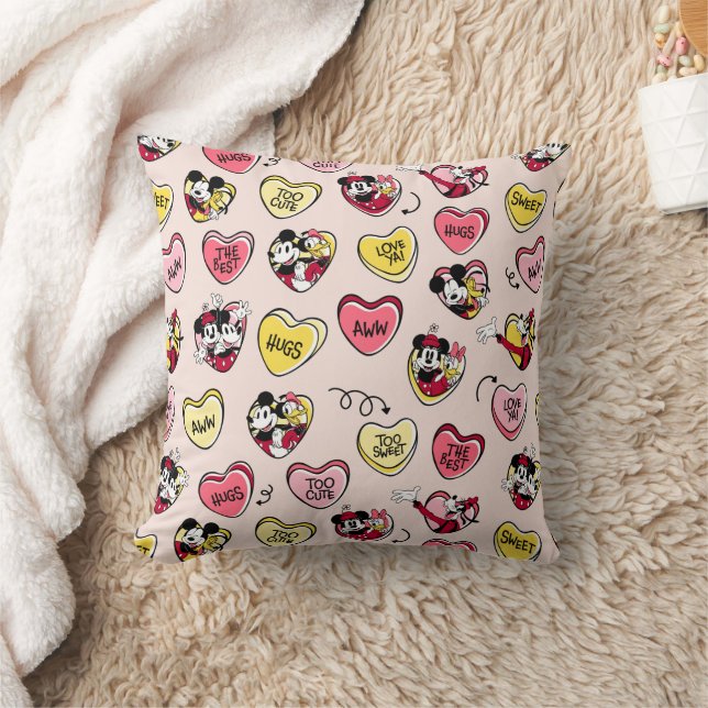 Mickey Mouse & Friends | Valentine Heart Candy Throw Pillow (Blanket)