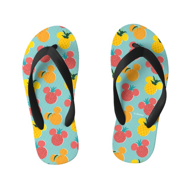 Mickey Mouse Fruit Icon Pattern Kid's Flip Flops (Footbed)