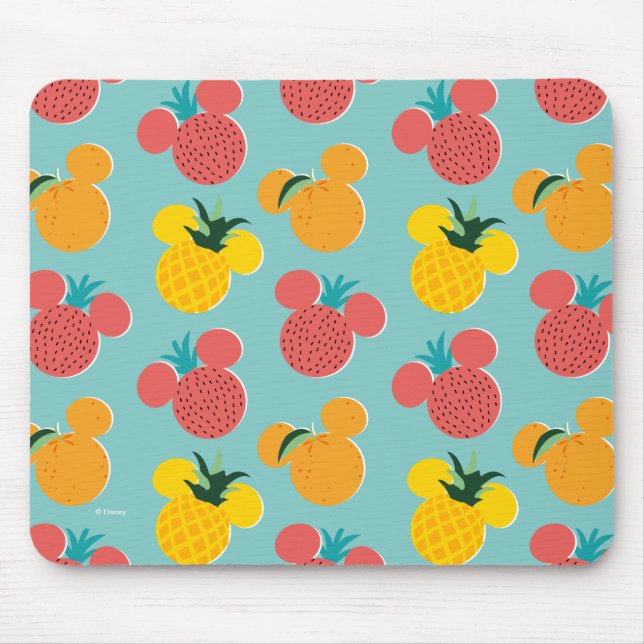 Mickey Mouse Fruit Icon Pattern Mouse Pad (Front)