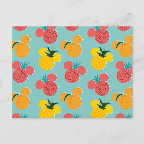 Mickey Mouse Fruit Icon Pattern Postcard