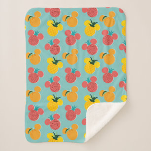 Mickey Mouse Fruit Icon Pattern Sherpa Blanket