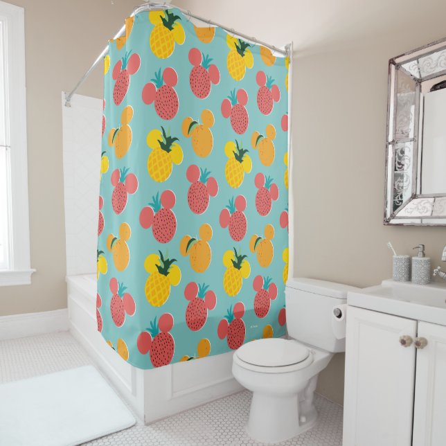 Mickey Mouse Fruit Icon Pattern Shower Curtain (In Situ)