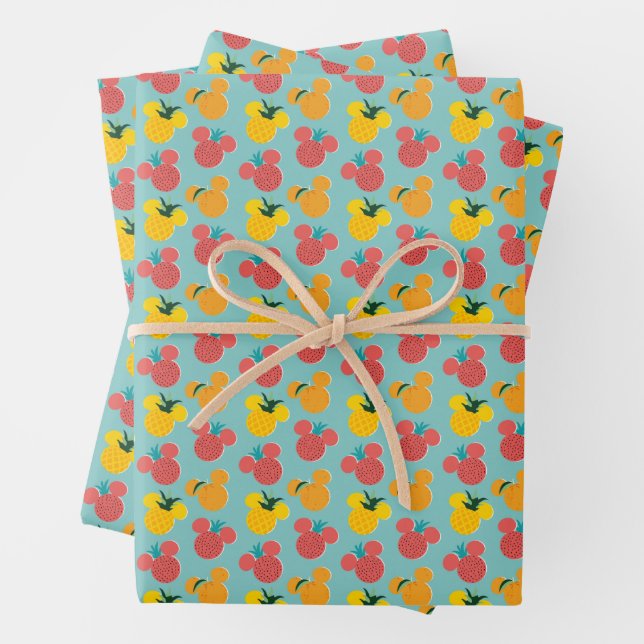 Mickey Mouse Fruit Icon Pattern Wrapping Paper Sheets (In situ)