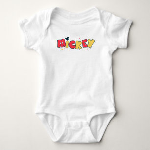 Mickey Mouse Fun Font Mickey Baby Bodysuit