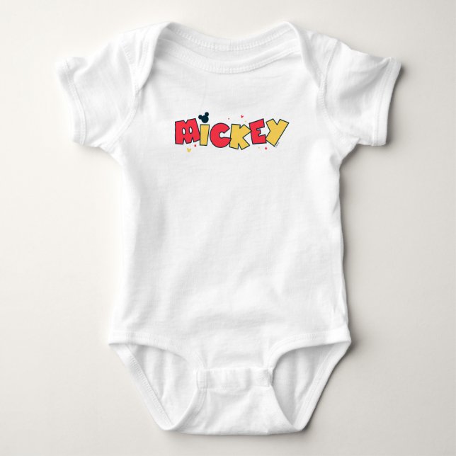Mickey Mouse | Fun Font Mickey Baby Bodysuit (Front)
