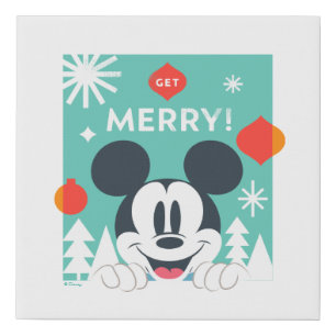 Mickey Mouse   Get Merry! Faux Canvas Print