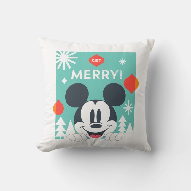 Mickey Mouse | Get Merry! Throw Pillow (Front)