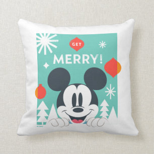 Mickey Mouse Get Merry! Throw Pillow